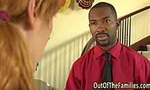 Stepdaughter grinds tight pussy on massive big black cock interracial ride