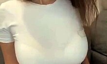 stepmom flashes bra in her tight short skirt