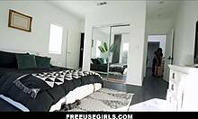 damn lilly bell gets freely fucked by stepsis boyfriend while cleaning... hot!