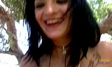 couple slips away to hidden spot for wild outdoor romp