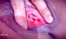 Pinay babe rubs wet pussy pinches big tits close-up wild