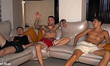 Celeste Alba's big tits redhead skips soccer for gangbang double penetration?