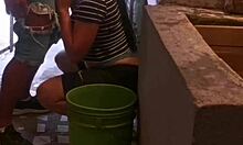 my primo rams my ass deep creampie while i wash clothes