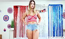 Independence Day Edging with Petite Riley Reign and Elias Cash