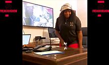 office chubby employee squirts wildly during rough huge cock pounding creampie