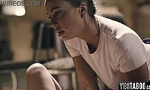 what if big tits milf cop straps tiny teen with huge cock?