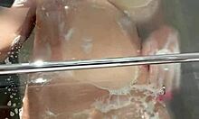 busty blonde lenushka doll soaks shower in bubbles for wet milf fantasy fuck!