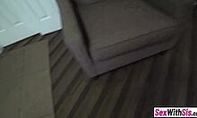 busty petite teen stepsister's workout turns into rough cock pounding session