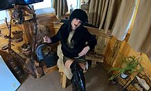 Wearing Shiny Boots And Fur Coat, Milfycalla Deepthroats Huge Load In Glamorous Close-Up Cum Swallow