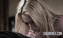 Pervy neighbor ravages petite blonde teen pussy doggystyle deepthroat monster cock ride