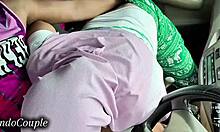 indonesian hijab wife sucks boyfriend's cock while driving in viral jakarta car video