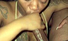 Curvy Ebony Stripper Rides Big Black Cock for Sloppy Creampie Facial Fail