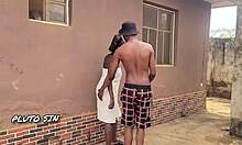 New Tenant Fucked Hard Backyard Standing Doggy