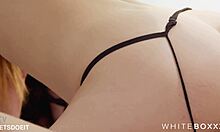 Erotic blonde model rides monster cock in tied-up sensual FFM threesome cum covered