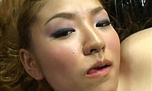 japanese busty teen babe in threesome bent over doggystyle creampied