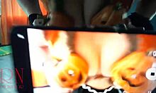 REGINA NOIR Witch Rips Yellow Pantyhose on Old Stairway!