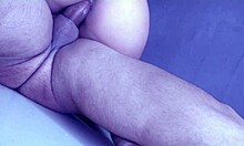 blonde girlfriend cums hard creampie riding her friend's huge cock cowgirl style!