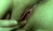 chubby babe rams huge dildo deep in fat pussy lips close-up till squirting mess