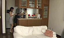 Suddenly groped on huge sensitive tits from behind, she orgasms non-stop!