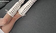 Milf Perfect Body Teases In Heels And Pantyhose