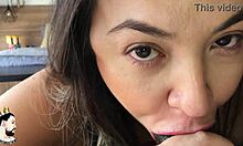 Up-Close Tais Daeva Drools Sloppily on Monster Cock Sheer