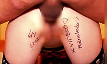 Glasses nerd turned creampie slut! 40s Japanese milf's shaved pussy begs for loads!!