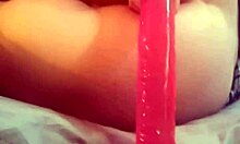 Wow, teen crams massive dildo deep inside!