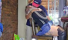 blonde gym wife cheats hard squirting all over in shaved close-up action