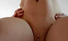 couple takes pierced pussy from behind hard