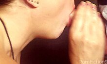 mina gives wincel sloppy blowjob n he cums hard in her mouth!!