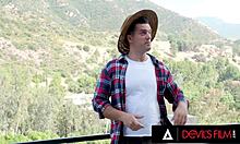 devils film sees 18yo penelope kay stepbae flash tits publicly in rough outdoor doggystyle