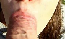 brunette babe with glasses bends over big ass for outdoor pov doggystyle blowjob creampie