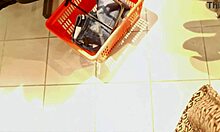 nicoletta struts confidently into stores squeezing her curvy 40-year-old body into tiny jeans that hug every exaggerated seductive curve