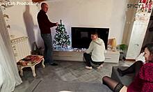 stepson, wanna spy your dad's girlfriend taking anal dp in threesome?