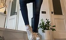 sneakers tease her tempting footfetish curves