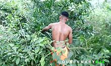 Blonde Bush Girl Rewards Palm Harvester with Wild Outdoor Big Cock Pounding