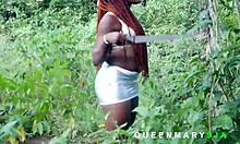 Blonde Bush Girl Rewards Palm Harvester with Wild Outdoor Big Cock Pounding