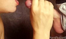 mina gives wincel sloppy blowjob n he cums hard in her mouth!!