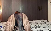 Horny Latina Milf Wife Sucks Cock Doggystyle With Fox Tail Before Swallowing Cumshot