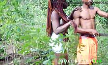 Blonde Bush Girl Rewards Palm Harvester with Wild Outdoor Big Cock Pounding