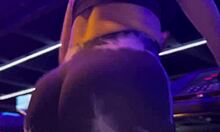 gym trainer fling while husband works out nearby