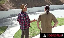 devils film sees 18yo penelope kay stepbae flash tits publicly in rough outdoor doggystyle