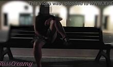 hot teacher flashes wet pussy on crowded public street