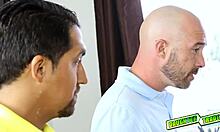 Blindfolded babes pounded hard by monster cocks