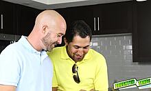 Blindfolded babes pounded hard by monster cocks