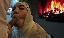 religious muslim hijab babe bent over hard fucked cums on ass