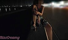 hot teacher flashes wet pussy on crowded public street