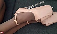 milf's pantyhose legs and heels tease in steamy fetish preview