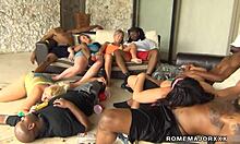 Rome Angelina Castro Bangs Big Black Cocks in Wild Blowbang Cum Fest!