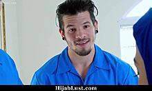 hijab teen blackmailed by repairmen sucks monster cocks till she breaks